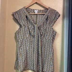 Anthro cap sleeve silk blouse 💛